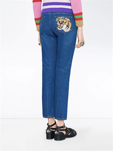 gucci embroidered jeans replica